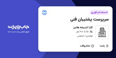 استخدام سرپرست پشتیبان فنی در کارا اندیشه هامرز