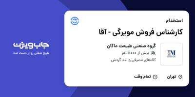 استخدام کارشناس فروش مویرگی - آقا در گروه صنعتی طبیعت ماکان