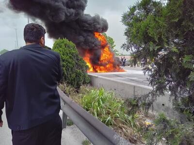 ببینید | فوری؛ مرگ دلخراش سرنشین خودروی سواری میان شعله‌های آتش در ساری / حاوی تصاویر تلخ