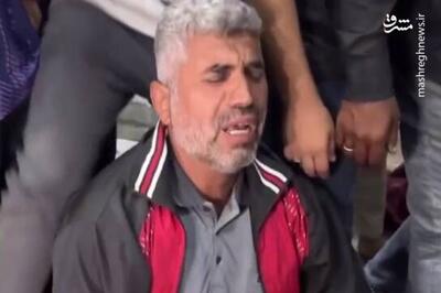 فیلم/ مویه پدر فلسطینی بر سر پیکر فرزند شهیدش