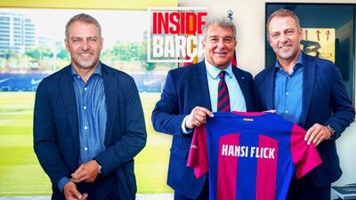 اولین روز حضور هانسی فلیک در باشگاه بارسلونا