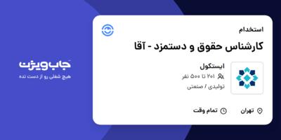 استخدام کارشناس حقوق و دستمزد - آقا در ایستکول