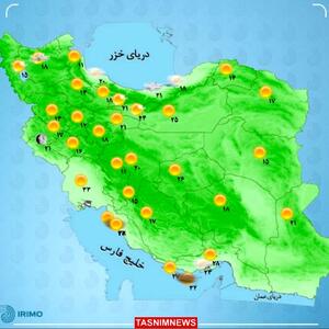 بارش پراکنده در ارتفاعات البرز / رگبار باران در ۱۱ استان کشور +نقشه