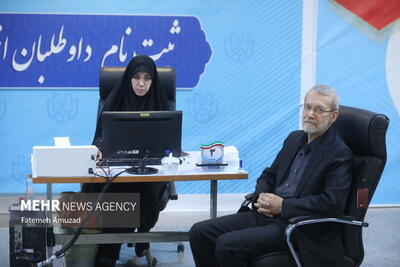 تصاویری از تیپ و چهره علی لاریجانی در زمان ثبت نام در انتخابات ریاست جمهوری ۱۴۰۳