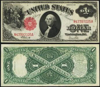 شکل متفاوت اسکناس یک دلاری در سال ۱۹۱۷