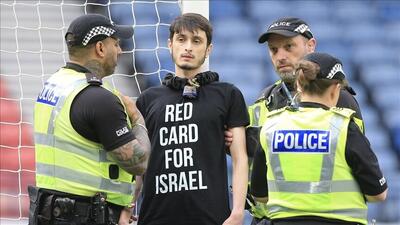تشنج در دیدار اسکاتلند-اسرائیل/ اعتراض نمادین به حمله به رفح