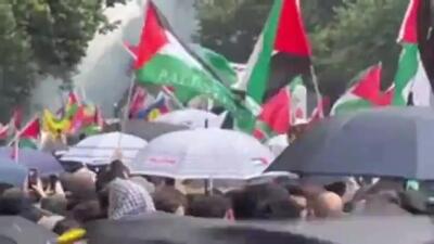 تظاهرات حمایت از فلسطین در فرانسه +فیلم