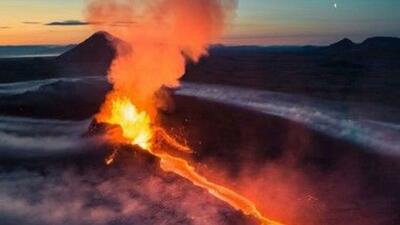 تصاویری از فوران مجدد آتش‌فشان ایسلند