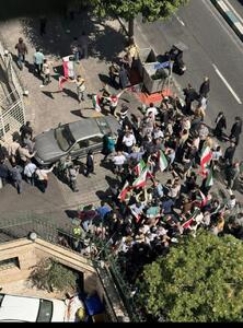 تصویر هوایی از هواداران احمدی‌نژاد مقابل ستاد انتخابات - عصر خبر