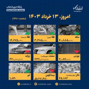 اینفوگرافیک / امروز ۱۳ خرداد ۱۴۰۳ قیمت ها چقدر است؟