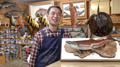 (ویدئو)  فرآیند حیرت آور تاکسیدرمی کردن ماهی توسط استاد ژاپنی