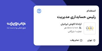 استخدام رئیس حسابداری مدیریت در آپادانا کاوش ایرانیان