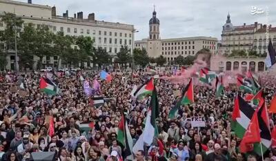 فیلم/ تظاهرات گسترده ضد اسرائیلی در فرانسه