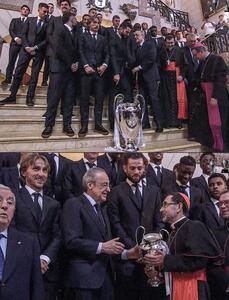 رئال مادرید جام را به کلیسای جامع مادرید برد+عکس