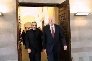 دیدار باقری با نخست وزیر لبنان در بیروت