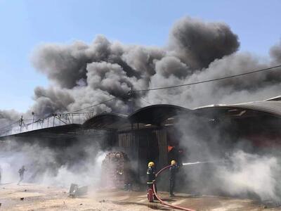 تصاویری از آتش‌سوزی مهیب در نجف + ویدئو