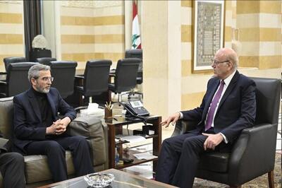 دیدار باقری با نخست‌وزیر لبنان