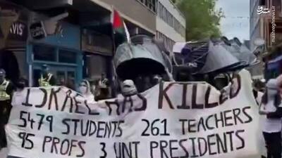 فیلم/ اعتراضات ضدصهیونیستی در دانشگاه آکسفورد