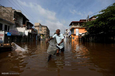 ۱۰ کشته و ۵ مفقود بر اثر بارش شدید باران در سریلانکا