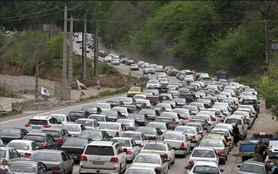 ترافیک سنگین در محور جاده چالوس