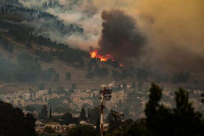 آتش‌سوزی‌های گسترده در شمال فلسطین اشغالی در پی حملات حزب‌الله