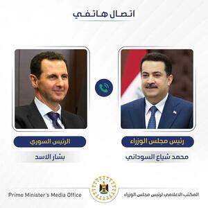 تاکید السودانی و اسد بر ارتقای سطح هماهنگی امنیتی و مشارکت بین عراق و سوریه
