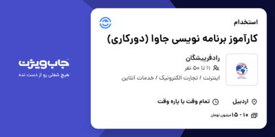 استخدام کارآموز برنامه نویسی جاوا (دورکاری) در رادفرپیشگان