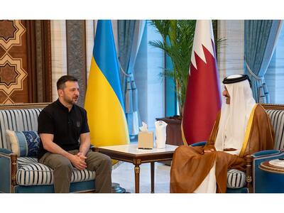 دیدار زلنسکی با امیر قطر در دوحه