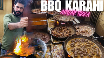 (ویدئو) غذای خیابانی در پاکستان؛ پخت واویشکا با جگر کبابی بره!
