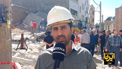 سه کشته و مصدوم در اثر ریزش ساختمان در پاکدشت +فیلم