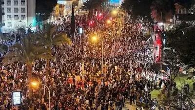 تظاهرات هزاران نفر در تل‌آویو علیه نتانیاهو