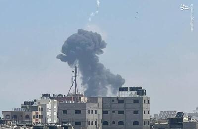 عکس/ بمباران اردوگاه النصیرات غزه توسط جنگنده‌های اسرائیلی