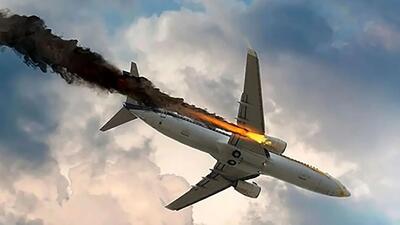 لحظه آتش‌گرفتن هواپیمای کانادایی در آسمان!+ فیلم