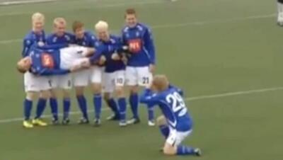 این باشگاه فوتبال ایسلندی به دلیل شادی عجیب پس از گل‌ معروف شده است! (فیلم)