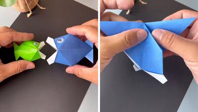 ماهی‌های کاغذی بامزه بسازید! رنگارنگ، ساده و سرگرم‌کننده (فیلم)