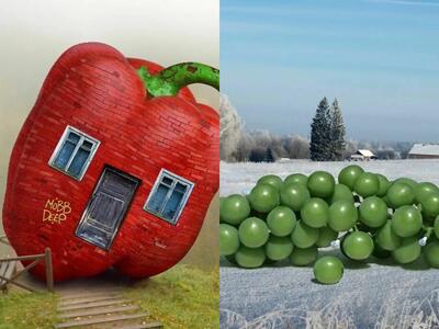 17 ساختمان با الهام از میوه ها و سبزیجات، توسط هنرمند سورئالیسم