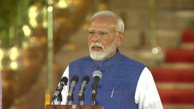 (ویدئو) «نارندرا مودی» سوگند یاد کرد و برای سومین بار نخست‌وزیر هند شد