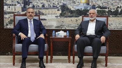 تاکید هنیه بر موضع حماس در توافق غزه در دیدار با فیدان