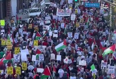 فیلم/ تظاهرات ضد جنگ غزه در لس آنجلس