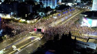 تجمع گسترده معترضان در تل‌آویو برای برکناری نتانیاهو + فیلم