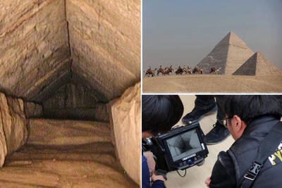 (ویدئو) ماجرای کشف راهروی مخفی ۹ متری در اهرام ثلاثه مصر