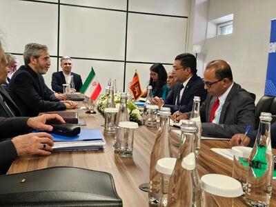 دیدار باقری‌کنی و وزیر خارجه سریلانکا در اجلاس بریکس