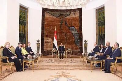دیدار رئیس جمهور مصر و وزیر امور خارجه آمریکا