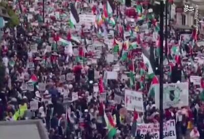 فیلم/ تظاهرات حامیان فلسطین در لندن