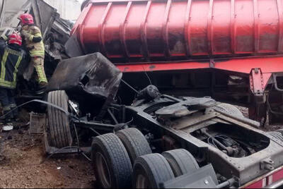 تصادف 2 تریلی در مشهد؛ هر 2 راننده کشته شدند