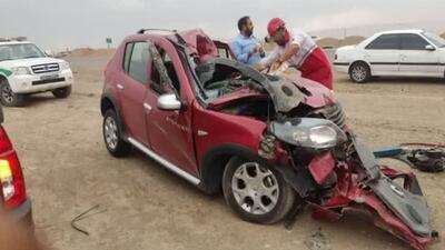 تصادف مرگبار خودروی ساندرو در محور قم به سلفچگان