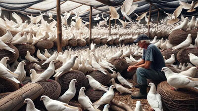 (ویدئو) چگونه کشاورزان میلیون ها کبوتر را برای گوشت پرورش می دهند؟