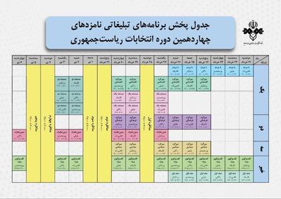 برنامه‌های تبلیغاتی امروز نامزدهای ریاست جمهوری در رسانه ملی