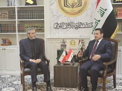 دیدار و گفتگوی سرپرست وزارت امور خارجه ایران و مشاور امنیت ملی عراق