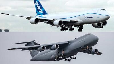 (تصاویر) مقایسه بزرگ‌ترین هواپیماهای باری جهان؛ بوئینگ 8-747 یا لاکهید C5؟